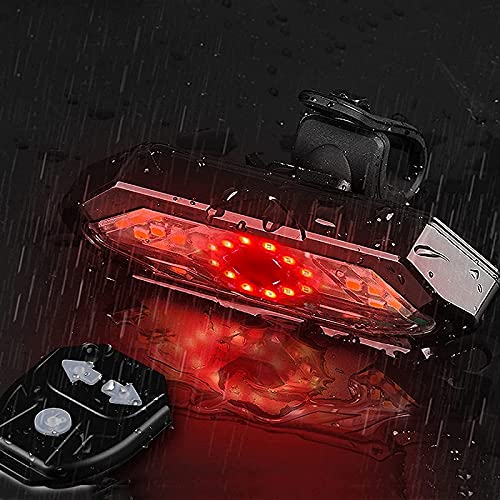 FASTPED ® Bicycle Tail Light USB Rechargable Smart Wireless Remote Control Turn Signal Warning Lamp Bike Taillight (A) Bicycle Tail Light with Turn Signals Brake Light,Tweeter Wireless Remote Light - Image 5