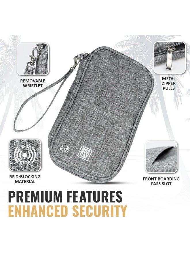 BOACAY BOACAY Travel Document Organizer with RFID, Family Passport Holder, Wallet for Women & Men, Portable & Waterproof Case for Cards, Boarding Pass, Money  - Image 2