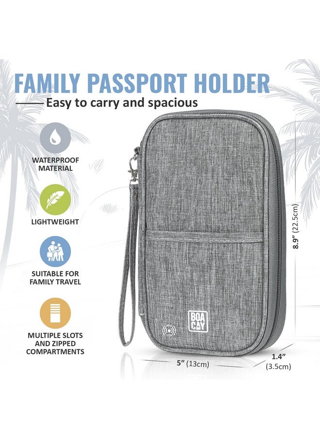 BOACAY BOACAY Travel Document Organizer with RFID, Family Passport Holder, Wallet for Women & Men, Portable & Waterproof Case for Cards, Boarding Pass, Money  - Image 3