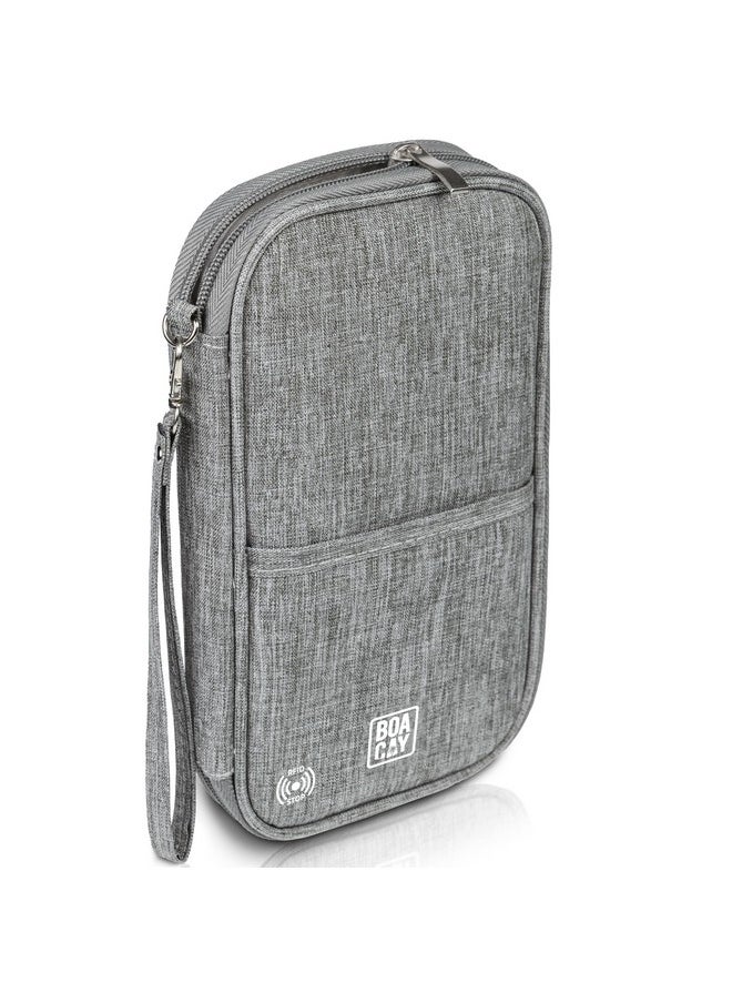 BOACAY BOACAY Travel Document Organizer with RFID, Family Passport Holder, Wallet for Women & Men, Portable & Waterproof Case for Cards, Boarding Pass, Money  - Image 1