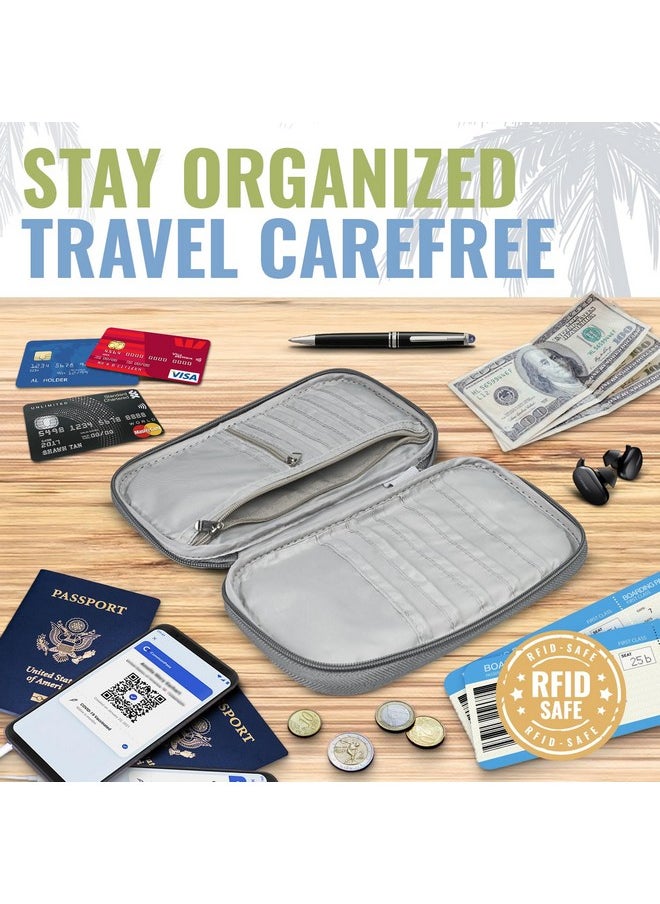 BOACAY BOACAY Travel Document Organizer with RFID, Family Passport Holder, Wallet for Women & Men, Portable & Waterproof Case for Cards, Boarding Pass, Money  - Image 4
