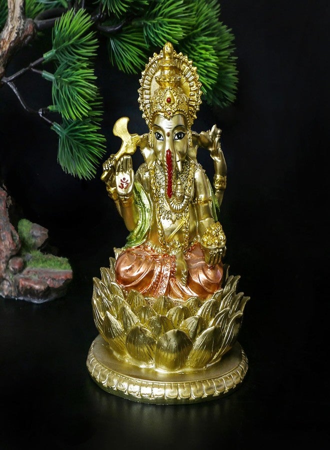 BangBangDa 6.3”H Resin Hindu God Lord Ganesha Idol Statue Elephant God Ganpati Figurine for Home Temple Mandir Altar Shrine Puja Item Ganesh Chaturthi Decor Spiritual ornament for Yoga Meditation Pooja Room - Image 3