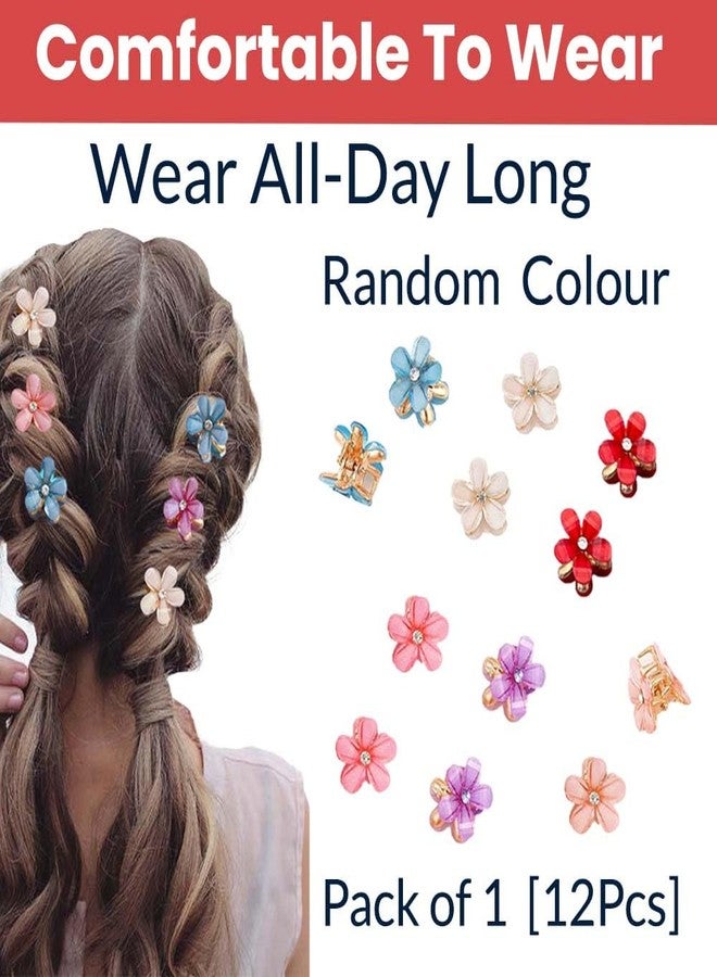 TEMPERIA (12pcs) Korean Style Mini Claw Clips for Girls & Women & Kids | Aesthetic Stylish Hair Accessories for Wedding | Small Pearl Flower Hair Clutcher | Multicolour - Image 4
