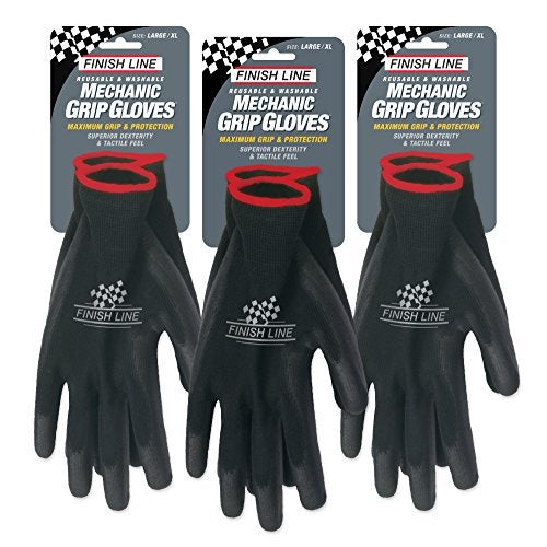 Finish Line Mechanic Grip Gloves (3 Pack), Large - Image 1