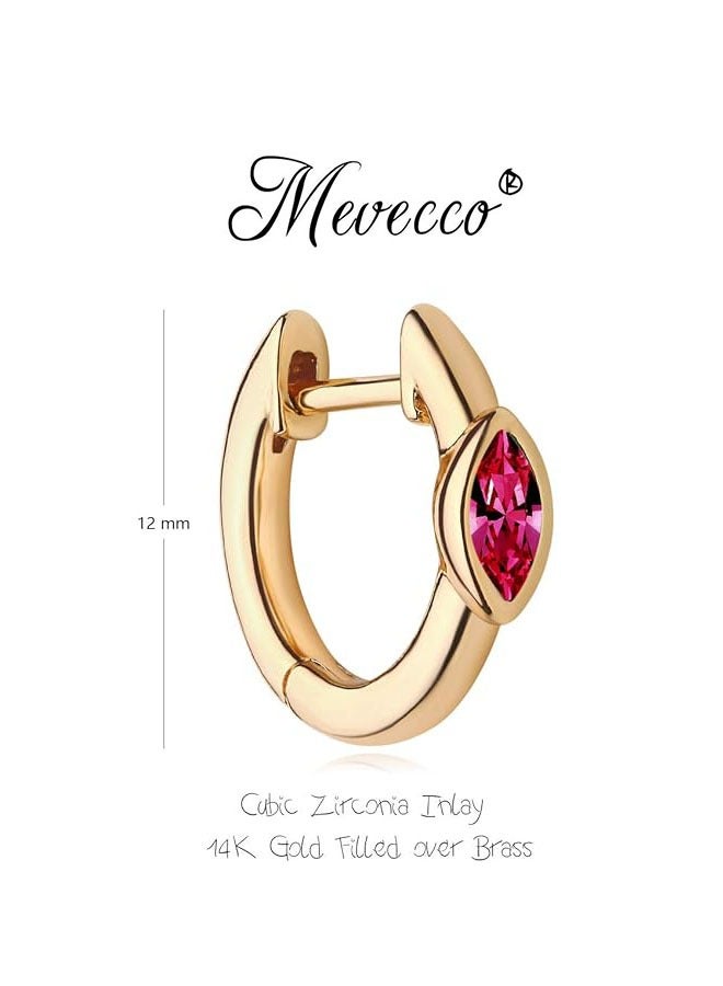 Mevecco Women Huggie Earrings Gold Hoop 14K Gold Filled Small Simple Hypoallergenic Everyday Jewelry - Image 4