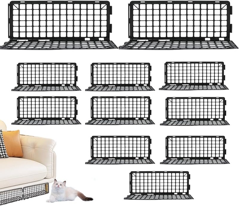 كتل الأسرة القابلة للتعديل السوداء للحواجز الواقية تحت السرير لأثاث الحيوانات الأليفة - Image 2