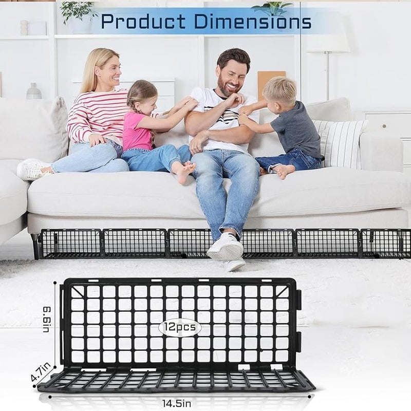 كتل الأسرة القابلة للتعديل السوداء للحواجز الواقية تحت السرير لأثاث الحيوانات الأليفة - Image 3