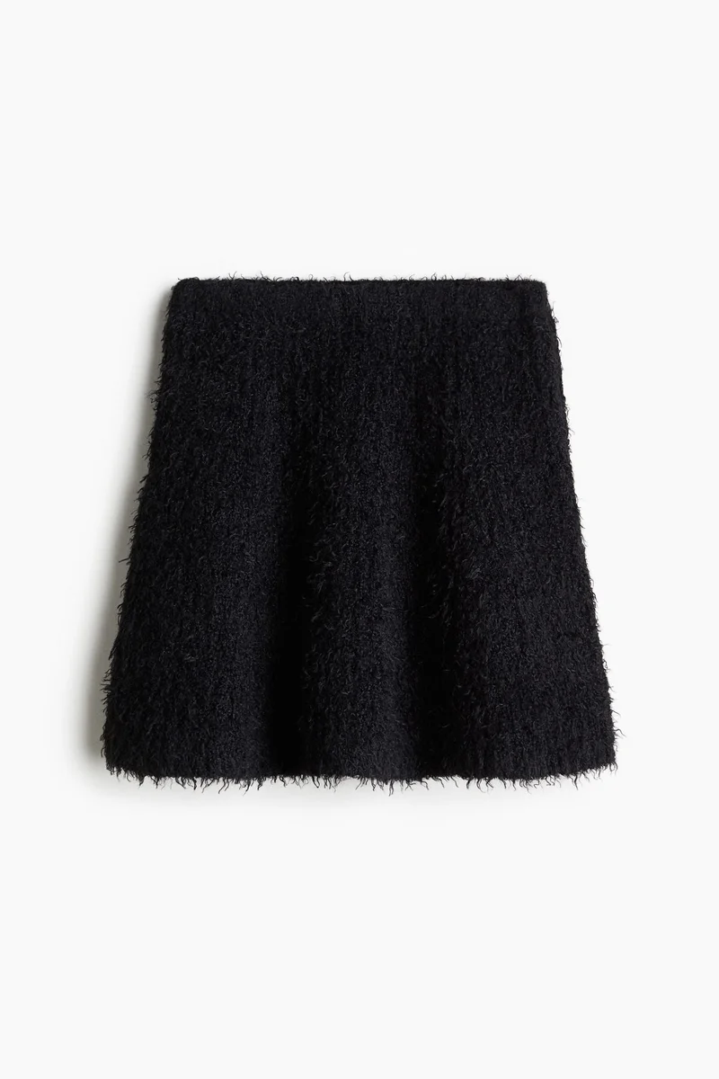 H&M Flared fluffy-knit skirt