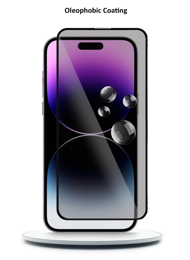 NYORK - واقي شاشة مضاد للغبار وخاصية الخصوصية لهاتف Apple iPhone 14 Pro Max - واقي زجاجي مقوى ممتاز (أسود) - Image 1