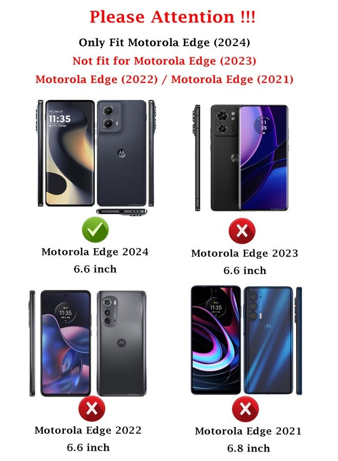 PUSHIMEI for Motorola Edge 2024 Case with Slide Camera Cover HD Screen Protector [Military Grade Drop Tested] Magnetic Ring Holder Kickstand Protective Phone Case for Motorola Moto Edge 2024, Black - Image 2