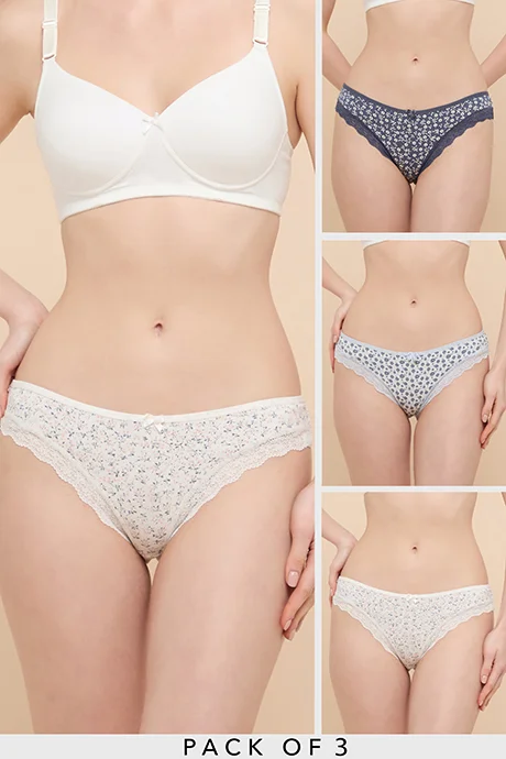R&B 3 Pack Printed Brazilian Briefs
