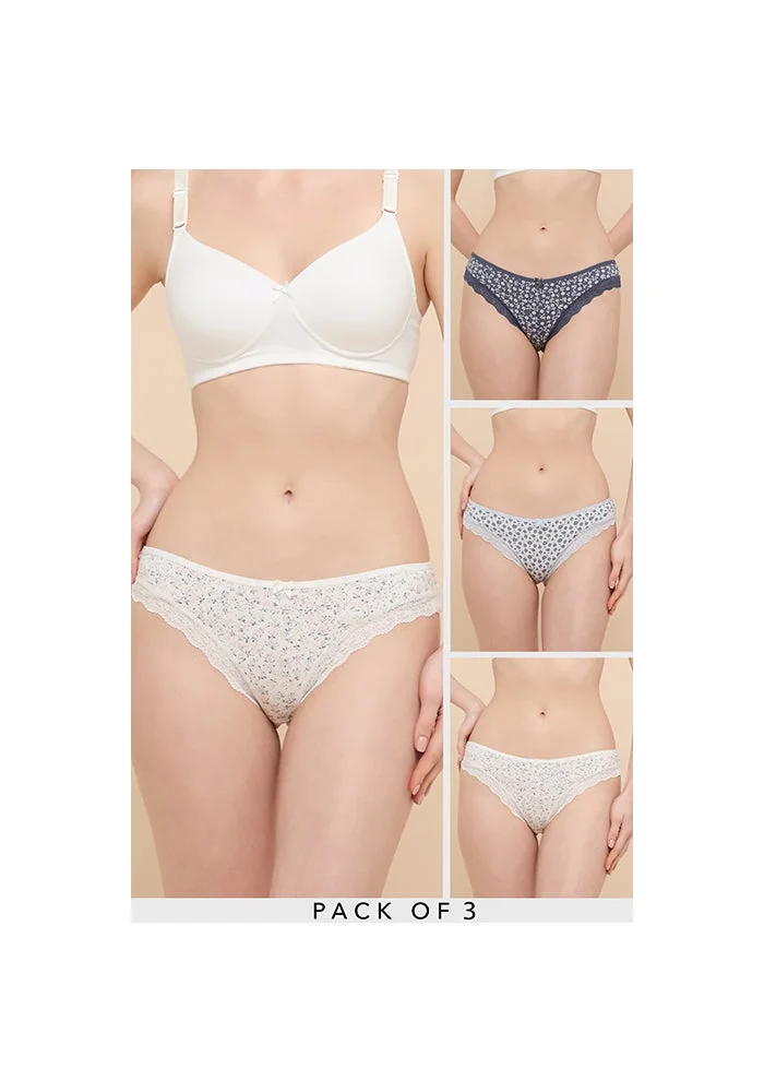 أر أند بي 3 Pack Printed Brazilian Briefs