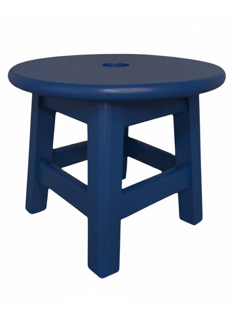 Small Wood Chair a seat 30 cm suitable for kitchen bathroom and balcony - dark blue color
