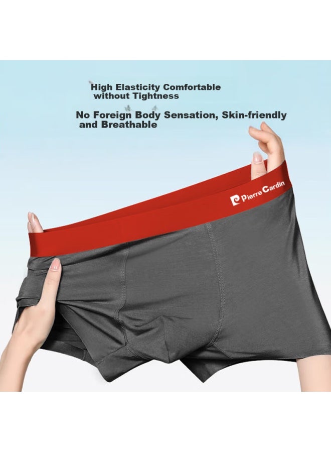 pierre cardin Pierre Cardin Men's Lycra Silk Boxer Shorts Loose-fit Boxers Large Size Gift Box New  - Image 4