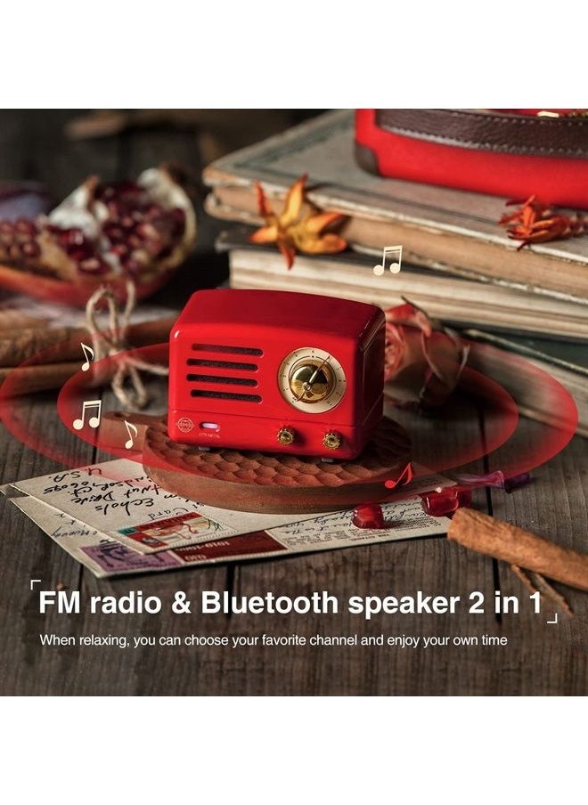 Muzen - OTR Metal Portable Bluetooth Speaker with Retro knob Tuner FM Radio, Also with Suitcase Gift Case, Wireless Bluetooth Speaker with Loud Stereo Sound, for Home Outdoor Travel - Image 1
