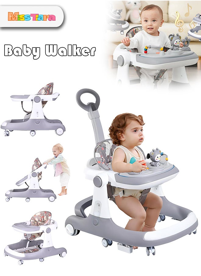 3 In 1 Baby Walker With Parent Push Handle And Big Comfortable Seat Cushion 