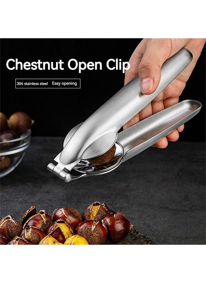 HY Chestnut Opener, Nutcracker Chestnut Clip 304 Stainless Steel Chestnut Cutter Tool Kitchen Multifunctional Chestnut Opener Nut Cracker Sheller Walnut Pliers Kitchen Dried Fruit Opener  - Image 2