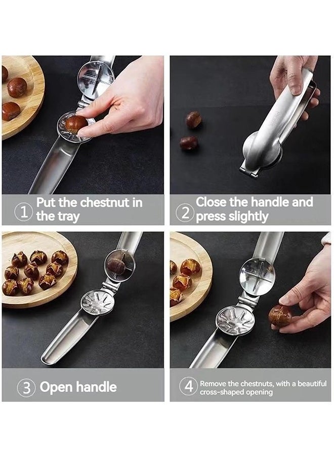 HY Chestnut Opener, Nutcracker Chestnut Clip 304 Stainless Steel Chestnut Cutter Tool Kitchen Multifunctional Chestnut Opener Nut Cracker Sheller Walnut Pliers Kitchen Dried Fruit Opener  - Image 5