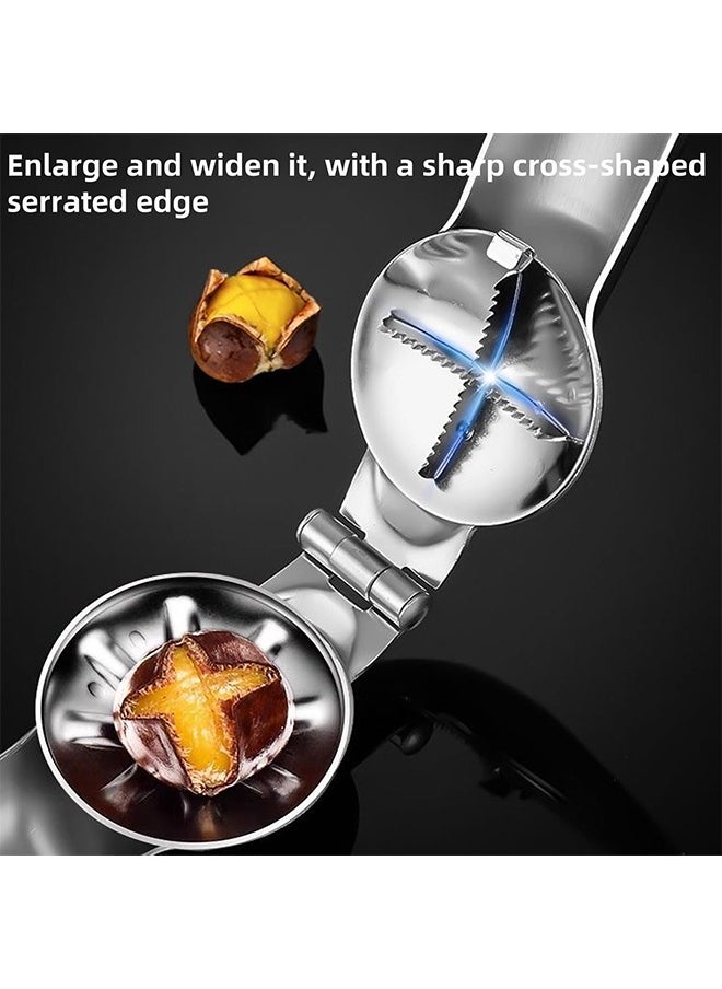 HY Chestnut Opener, Nutcracker Chestnut Clip 304 Stainless Steel Chestnut Cutter Tool Kitchen Multifunctional Chestnut Opener Nut Cracker Sheller Walnut Pliers Kitchen Dried Fruit Opener  - Image 4