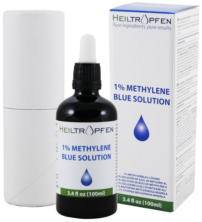 Heiltropfen Methylene Blue 1% Solution 3.4 Fl Oz - 100 ml | Ultra High Purity | USP Pharma Grade Ingredients - Third-Party Tested | Formaldehyde Free | Glass Bottle | Heiltropfen® - Image 1