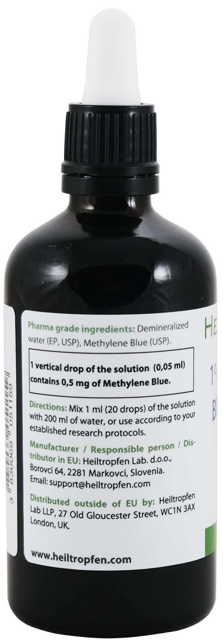 Heiltropfen Methylene Blue 1% Solution 3.4 Fl Oz - 100 ml | Ultra High Purity | USP Pharma Grade Ingredients - Third-Party Tested | Formaldehyde Free | Glass Bottle | Heiltropfen® - Image 2
