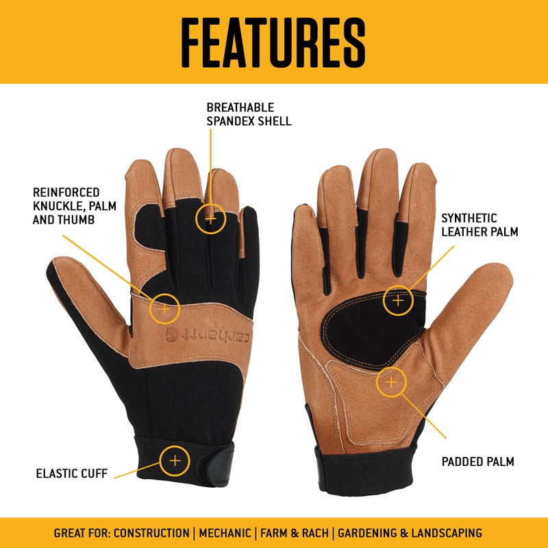 Carhartt Men's High Dexterity Reinforced Secure Cuff Glove - Image 2