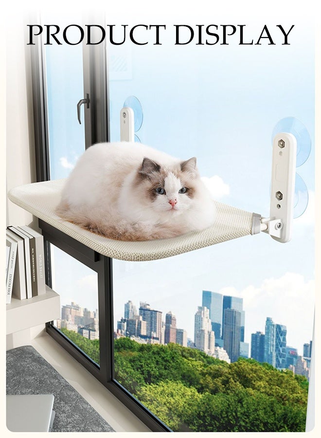 DUNISO Foldable Cat Hammock,Cat Window Perch with 4 Strong Suction Cups,Cordless Cat Beds for Indoor,Be Universal In All Seasons,Space Saving - Image 3