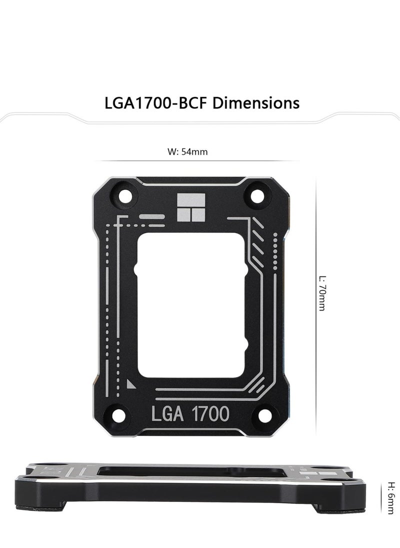 SYOSI - For Intel 12th/13th Gen LGA 1700 Bending Bracket Frame, CPU Snap Replacement Bracket/Aluminum CPU Stress Bending Correction Fixture, Standard for Coolers (Black) - Image 1