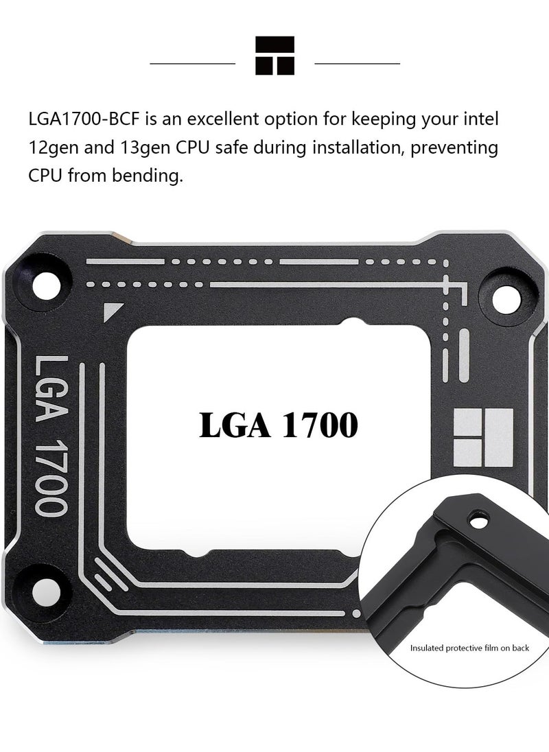 SYOSI - For Intel 12th/13th Gen LGA 1700 Bending Bracket Frame, CPU Snap Replacement Bracket/Aluminum CPU Stress Bending Correction Fixture, Standard for Coolers (Black) - Image 1