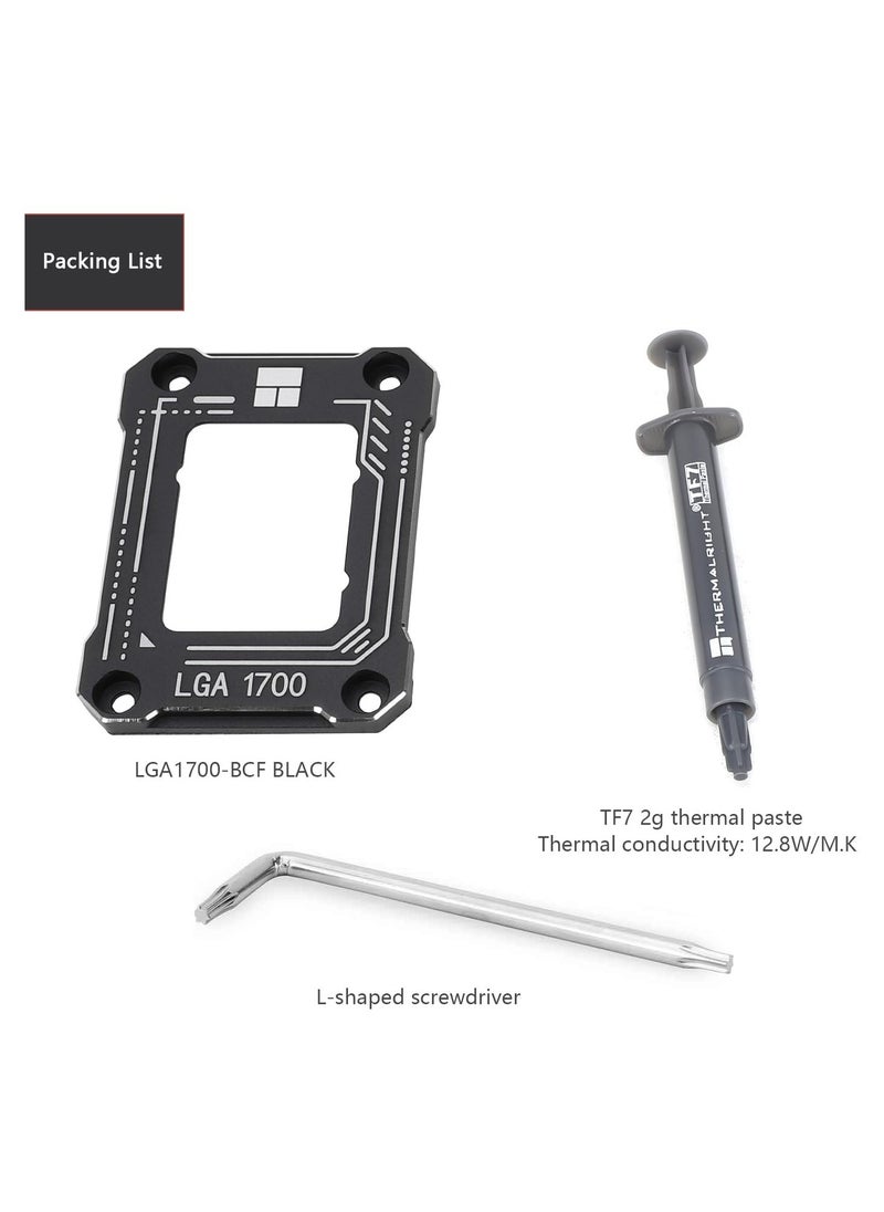 SYOSI - For Intel 12th/13th Gen LGA 1700 Bending Bracket Frame, CPU Snap Replacement Bracket/Aluminum CPU Stress Bending Correction Fixture, Standard for Coolers (Black) - Image 1