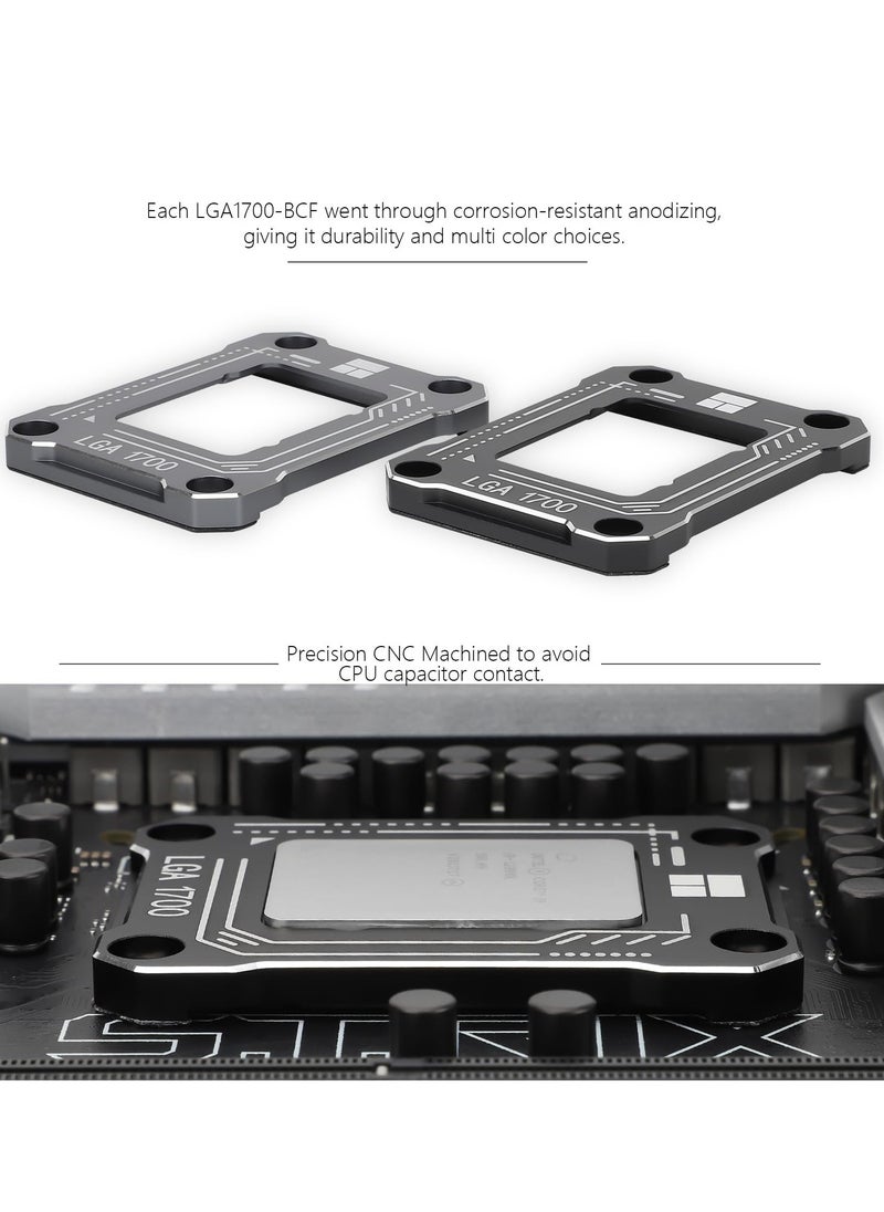 SYOSI - For Intel 12th/13th Gen LGA 1700 Bending Bracket Frame, CPU Snap Replacement Bracket/Aluminum CPU Stress Bending Correction Fixture, Standard for Coolers (Black) - Image 1