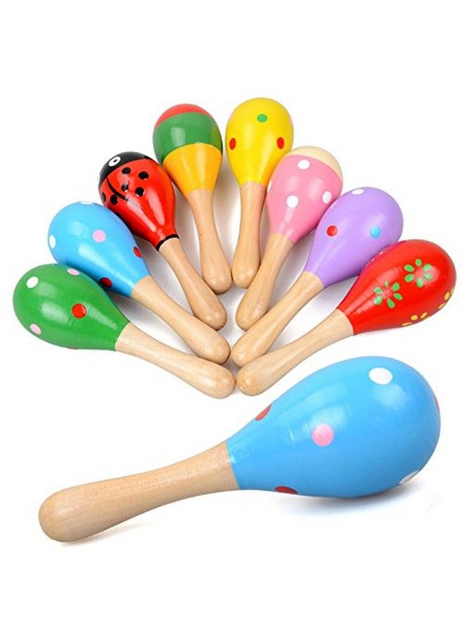 ماراكات خشبية صغيرة - جرس بيضة لش摇 للأطفال - هدية حفلة موسيقية للأطفال - رجاجة الطفل - لعبة مطرقة رملية (نمط لون عشوائي) - Image 1