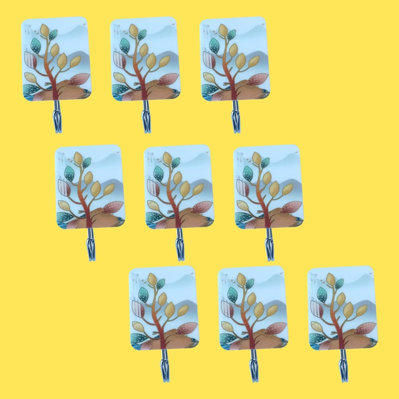Rangoli Tree Plastic Hook Strong Self Adhesive Weight Limit Upto 3 kg Hook 9 - Image 1