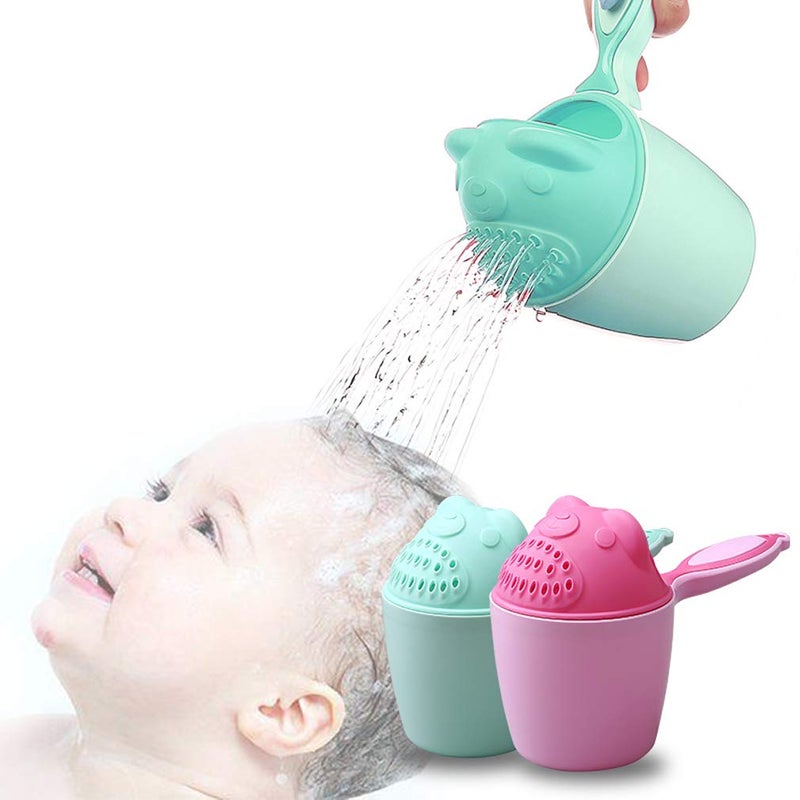 OLEWELL Rinse Shampoo Baby Bath Wash Hair Cup by Protecting Infant Eyes Green