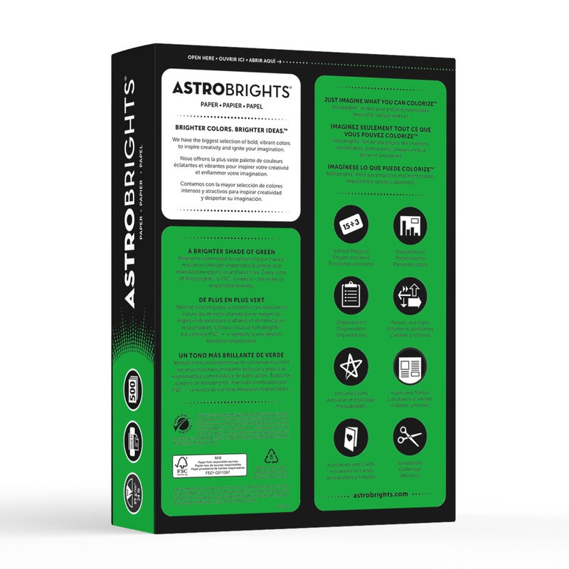 Neenah Astrobrights Color Paper, 8.5â€ x 11â€, 24 lb/89 GSM, Gamma Green, 500 Sheets (21548) - Image 4
