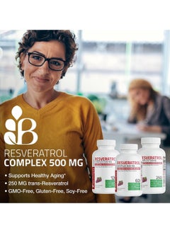 Bronson Resveratrol 500 Complex Red Wine Extract Natural Antioxidant Supplement For Cardiovascular And Immune System Health 120 Capsules  - Image 3