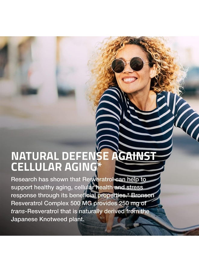 Bronson Resveratrol 500 Complex Red Wine Extract Natural Antioxidant Supplement for Cardiovascular & Immune System Health, 120 Capsules - Image 4