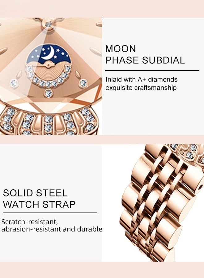 Labaoli Women's classic style wristwatch, women's stainless steel round dial mechanical watch, fashionable women's watch - Image 5