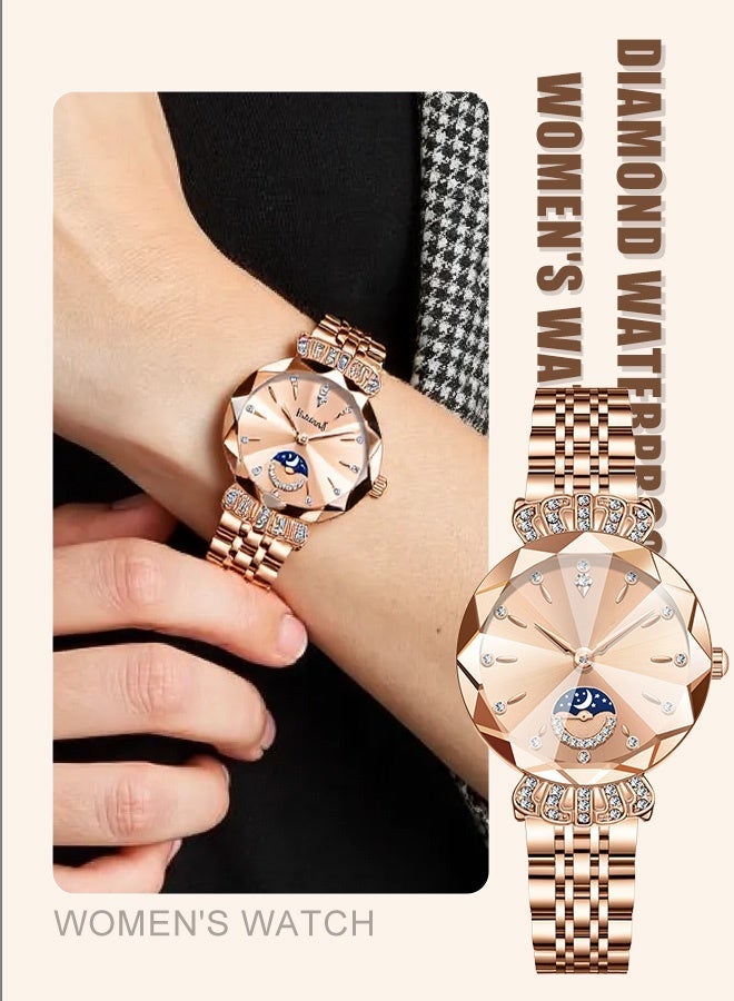 Labaoli Women's classic style wristwatch, women's stainless steel round dial mechanical watch, fashionable women's watch - Image 3