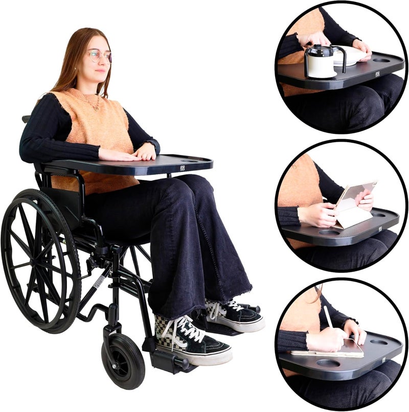 PEPE Mobility - Wheelchair Tray with Cup Holder, Removable Table, Easy to Install, Adults - Image 5