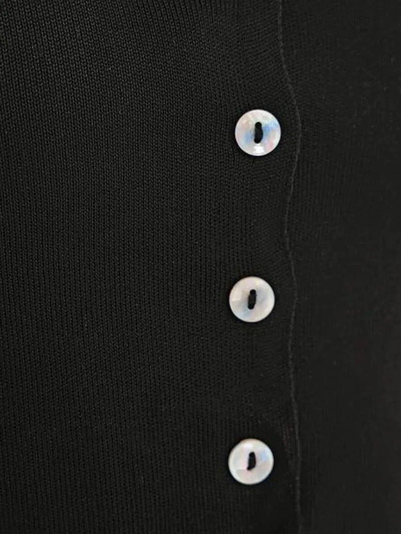 Mixray Black Mixray V-Neck Buttoned Crop Vest for Women | Best Price UAE