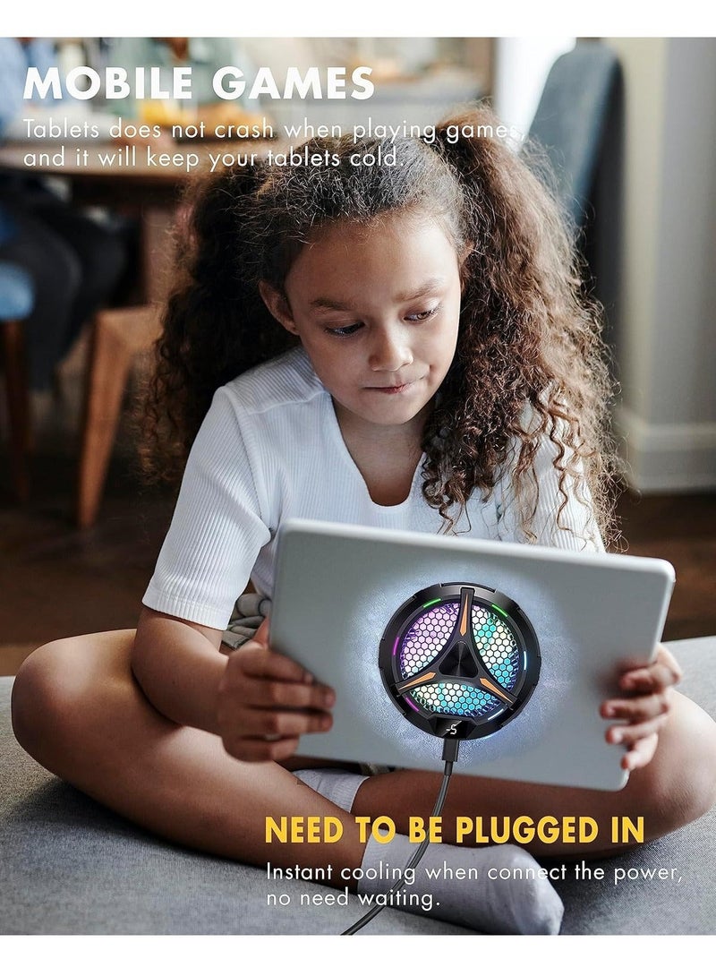 مبرد iPad، مبرد مغناطيسي للكمبيوتر اللوحي iPad/Surface Pro/Samsung Tab، متوافق مع Steam Deck، مبرد عالمي مع عرض درجة الحرارة لألعاب الهاتف المحمول، البث المباشر - Image 4
