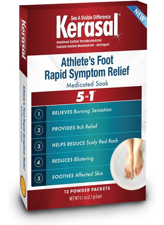 Kerasal Kerasal Athlete's Medicated Foot Soak, Bath for 5-in-1 Rapid Symptom Relief, 12 Count, (Pack of 1) 