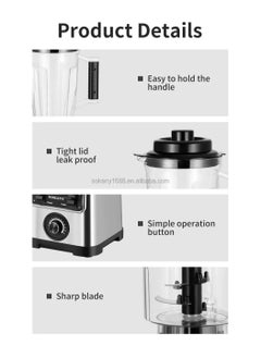 sokany 3 in 1 High Capacity Stainless Steel Multipurpose Food Processor Blender 6600W 3L  - Image 4