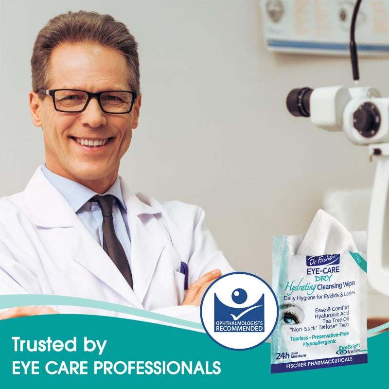 Dr. Fischer Tea Tree Eyelid Wipes: Hypoallergenic Eye Wipes for Dry, Red, Allergy Eyes. Long-Lasting Relief for Computer Vision & Tired Eyes. Effective Makeup Remover for Sensitive Skin. - Image 5