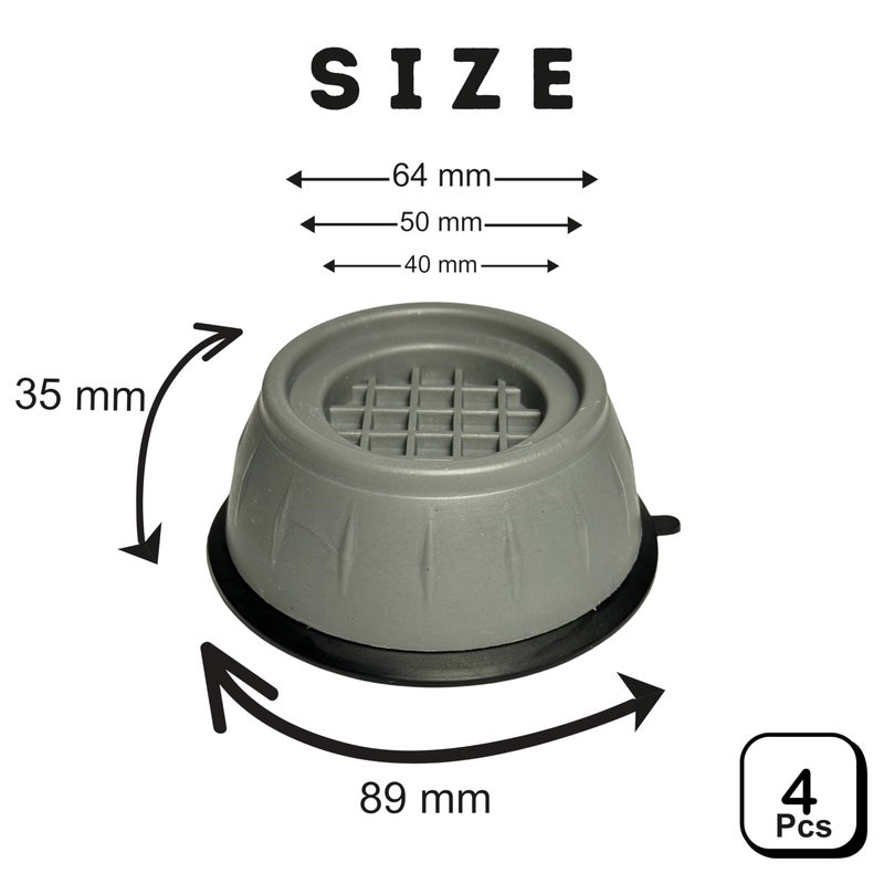 4 Pieces Of Anti-vibration Washing Machine Feet | Anti-Vibrating Washing Machine Pads | Washing Machine Feet | Washing Machine Foot Cushions Universal Vibration Damper - Image 2
