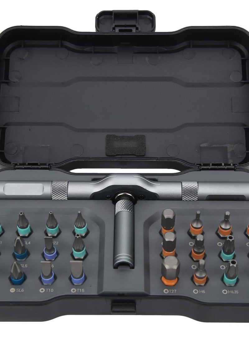 GGOOT Ratchet Screwdriver Set, 24-in-1 Bit Multipurpose Repair Tool, S2 Chromium Molybdenum Alloy Steel Manual Hardware with Handle RS1 - Image 1