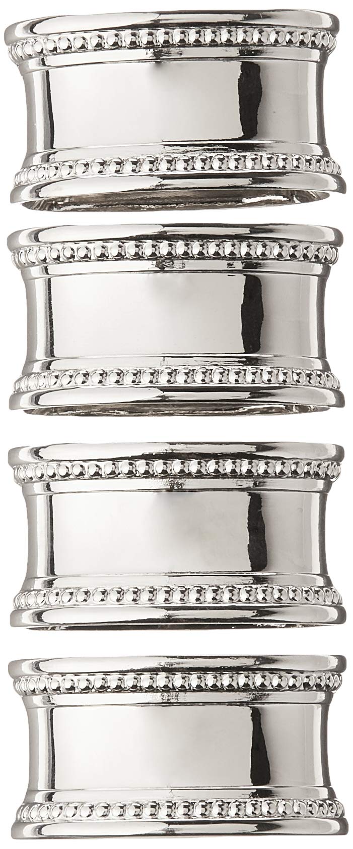 إليجانس مجموعة من المنديل البيضاوي المخرمة الأناقة مجموعة من 4 فضية - Image 2