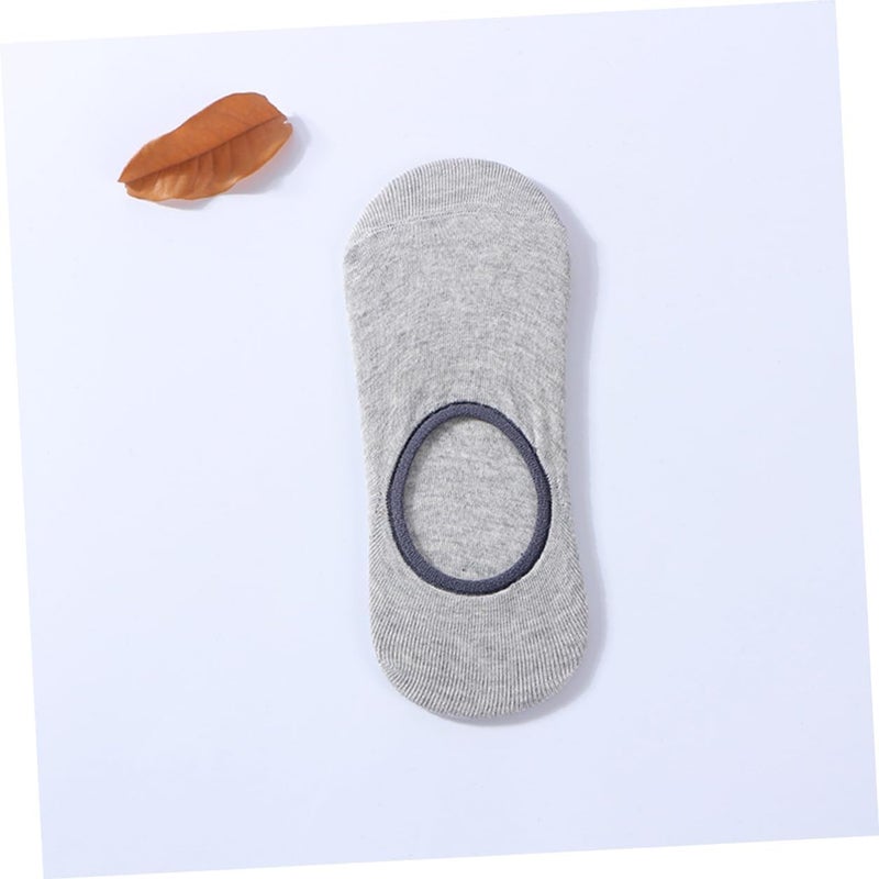 10 Pair Men S Breathable Cotton Boat Socks Non-slip Low Cut Hidden Summer Shallow Socks for Boys with Anti-skid Design Random Colors Random Color - Image 3