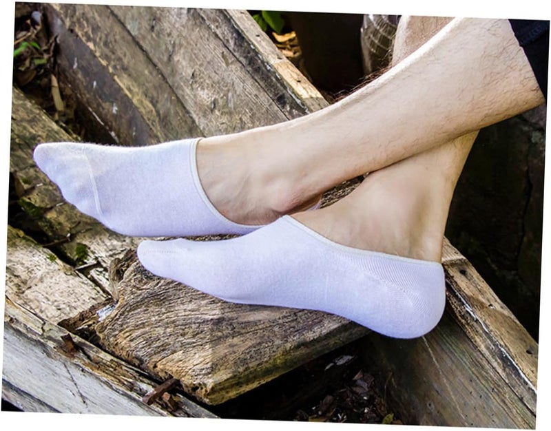 10 Pair Men S Breathable Cotton Boat Socks Non-slip Low Cut Hidden Summer Shallow Socks for Boys with Anti-skid Design Random Colors Random Color - Image 5
